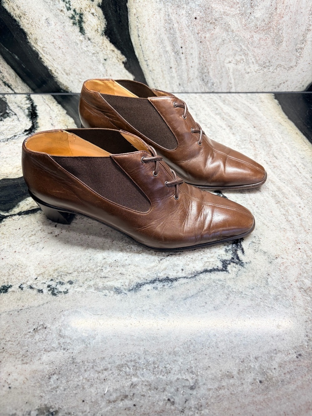 Fratelli Rossetti Women’s Brown Leather Ankle Boots 7.5 Vintage Italy